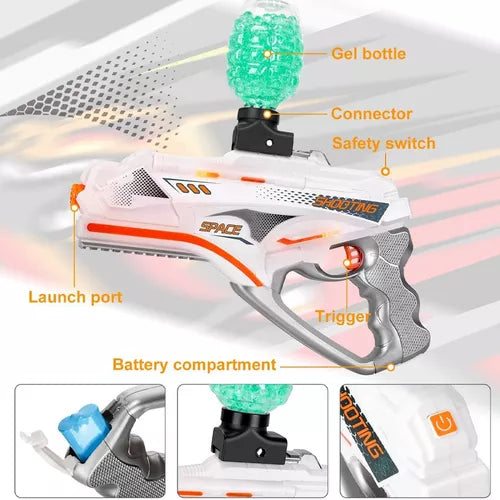 Pistola Eléctrica con Balas de Hidrogel y Dardos