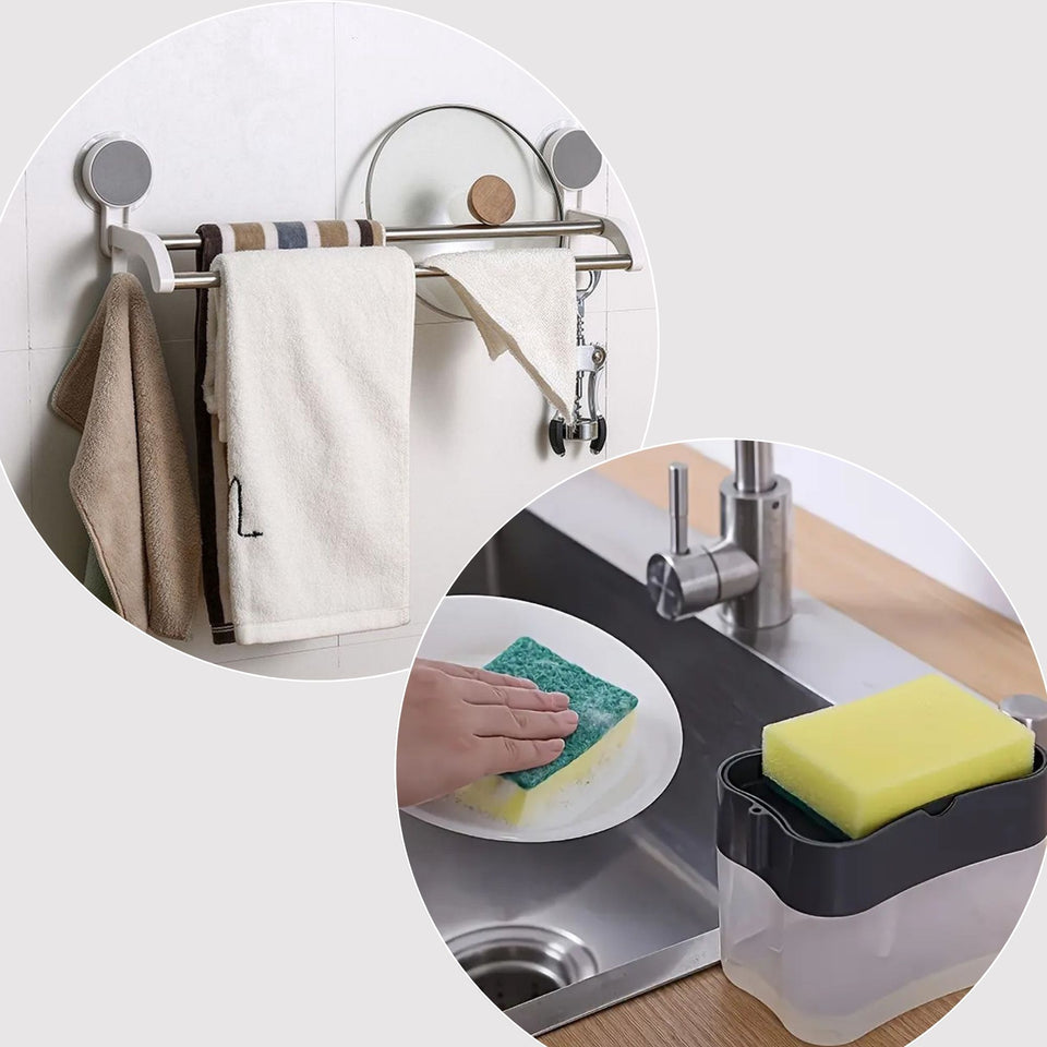 SET COCINA - Toallero Minimalista + Dispensador de Jabón